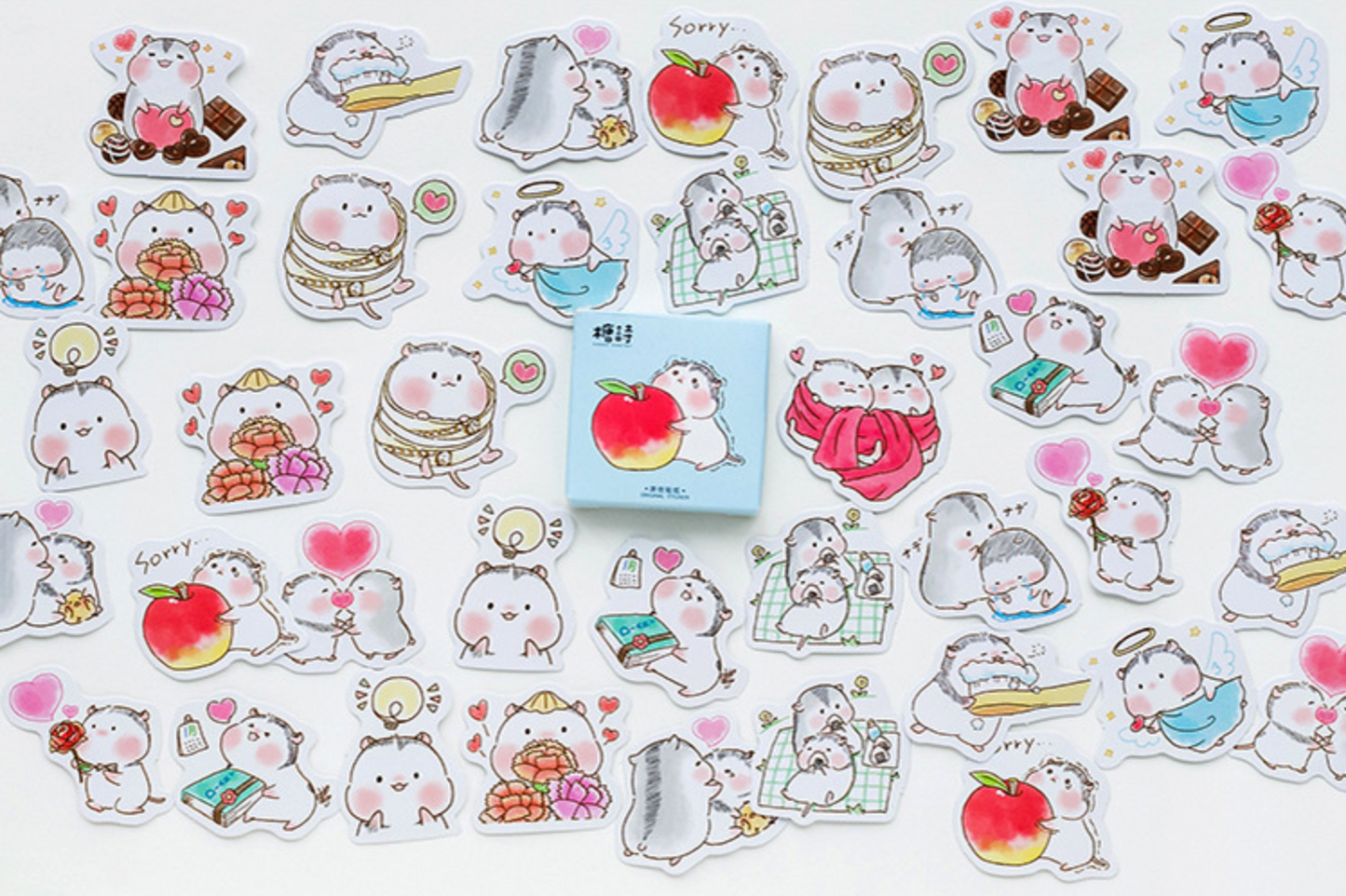 Two Hamsters Paper Stickers