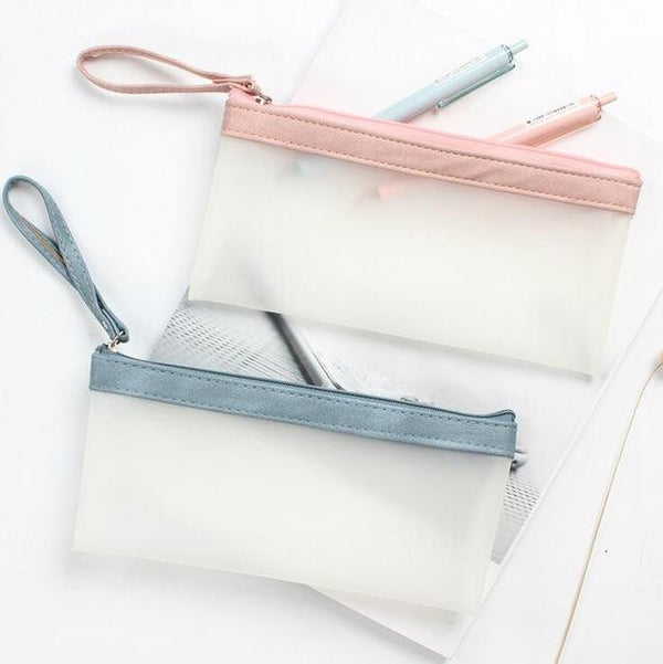 Transparent Frosted EVA Zipper Bag - Minimalist Style Pencil Case –  CHL-STORE