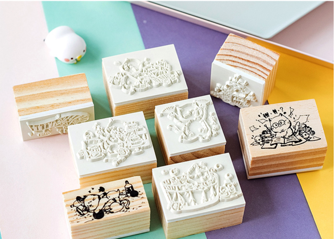 Nyan Nyan Neko Cartoon Cat Wooden Stamp