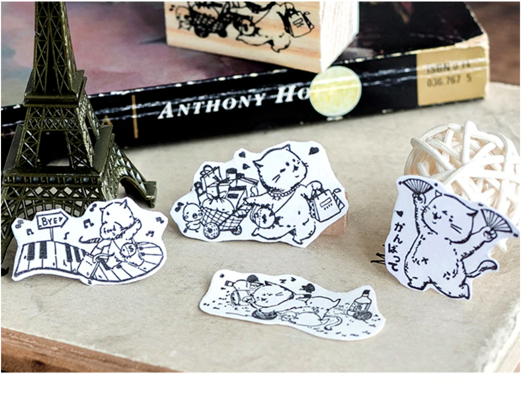 Nyan Nyan Neko Cartoon Cat Wooden Stamp