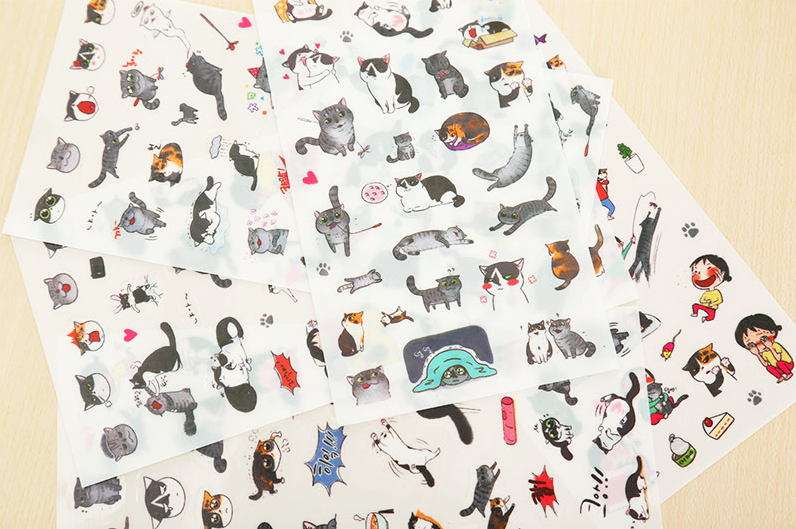 Korean Cat Stickers 6-pack