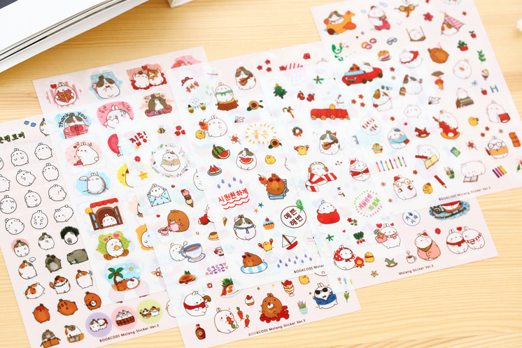 Molang Rabbit Sticker 6-Pack