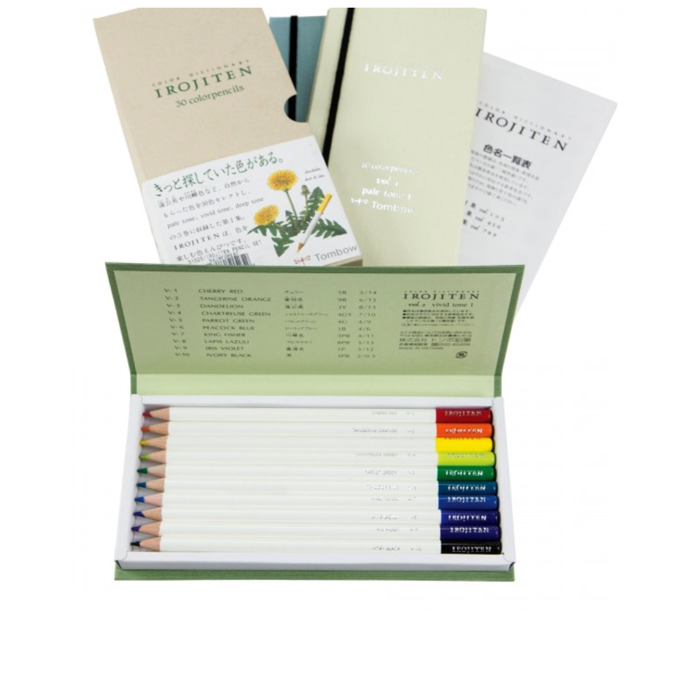 Tombow Irojiten Colored Pencil Dictionary - 30 Color Set - Rainforest