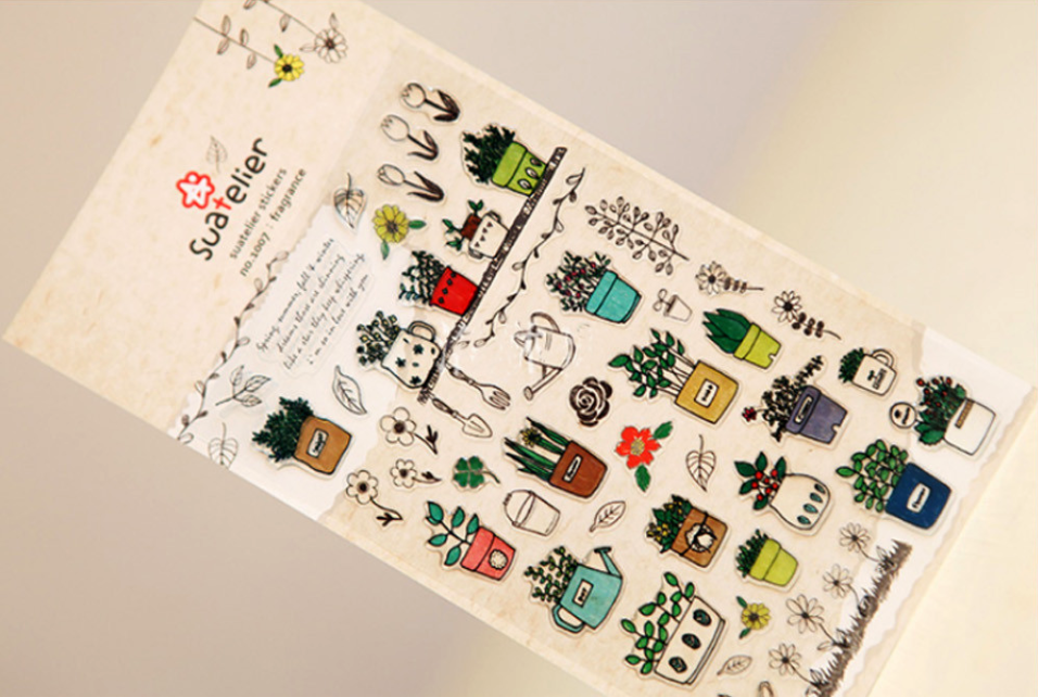 Vintage Garden Plastic Stickers