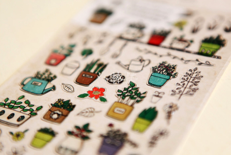 Vintage Garden Plastic Stickers