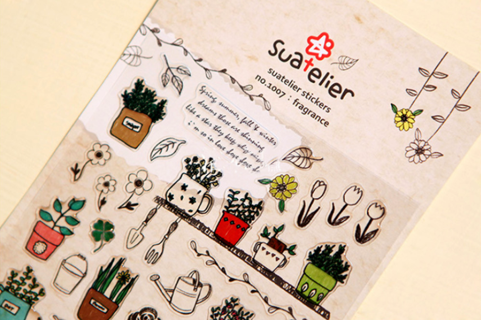 Vintage Garden Plastic Stickers