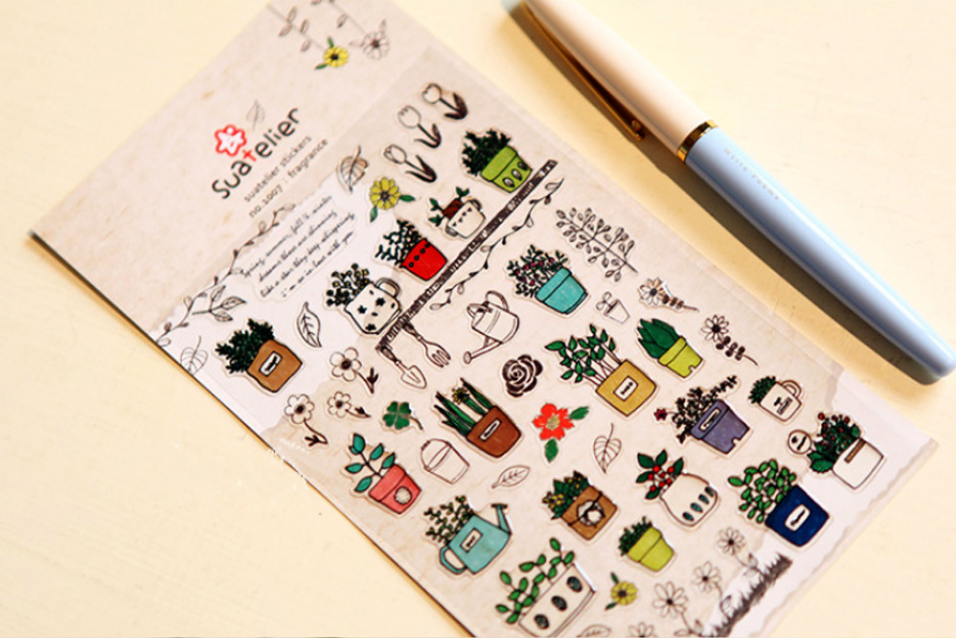 Vintage Garden Plastic Stickers