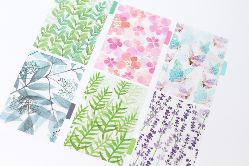 A5/A6 Watercolor Nature Planner Dividers