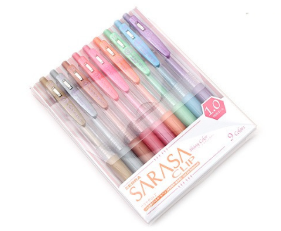 Zebra Sarasa Clip Metallic Color Gel Pen Set