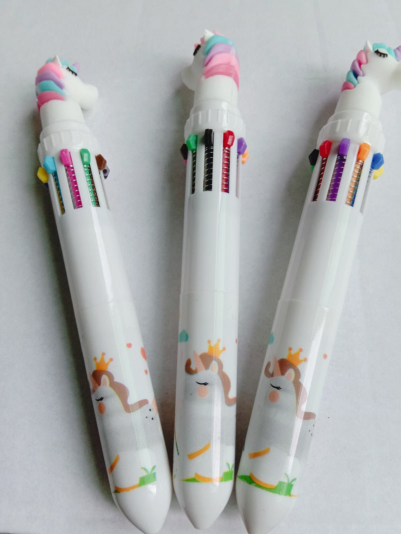 Rainbow Unicorn 10 Colors Chunky Ballpoint Pen