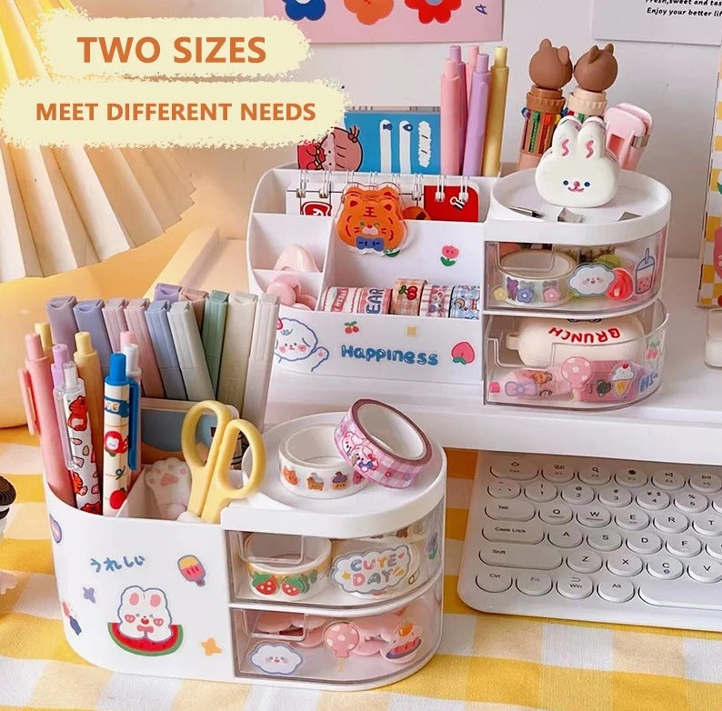 Kawaii Multifunctional Desktop Stationery Organizer Storage