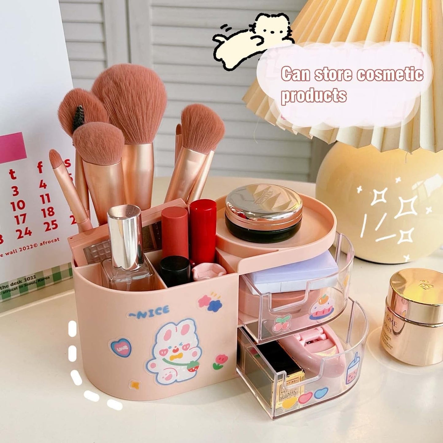 Kawaii Multifunctional Desktop Stationery Organizer Storage