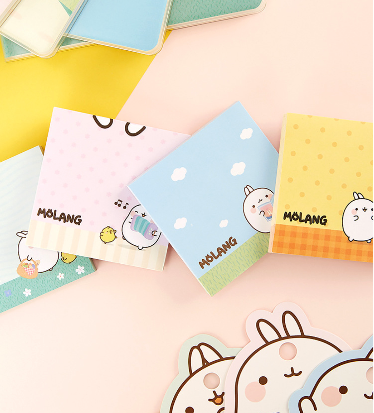 Molang Rabbit Post-it Memo Pad - Yellow  Kawaii school supplies, Cute  school supplies, Cute school stationary