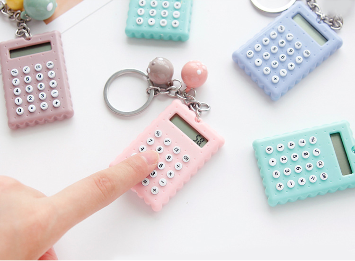 Kawaii Mini Calculator Keyring