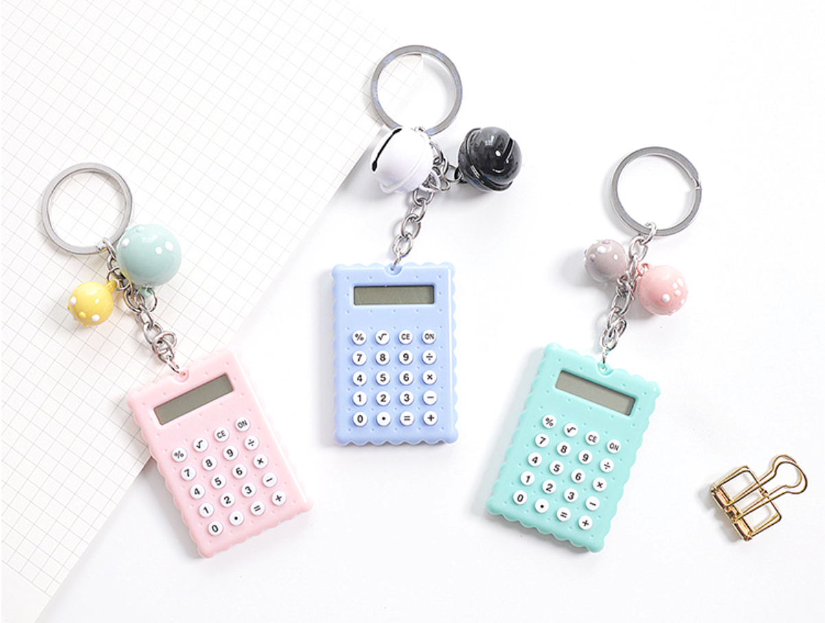 Kawaii Mini Calculator Keyring