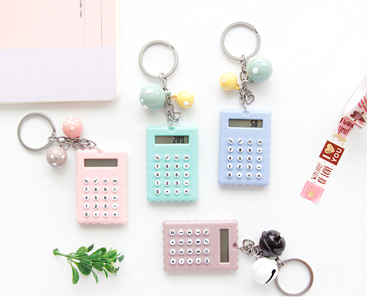 Kawaii Mini Calculator Keyring