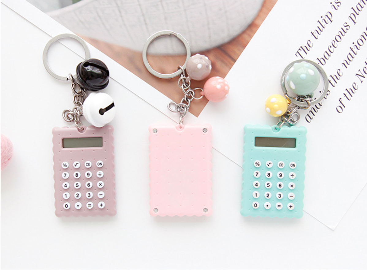 Kawaii Mini Calculator Keyring