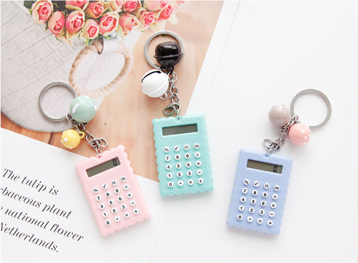 Kawaii Mini Calculator Keyring