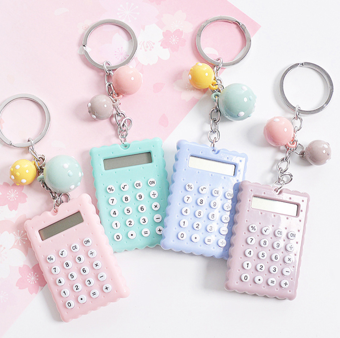 Kawaii Mini Calculator Keyring