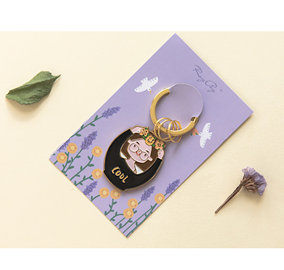 Rosy Posy Enamel Keyring