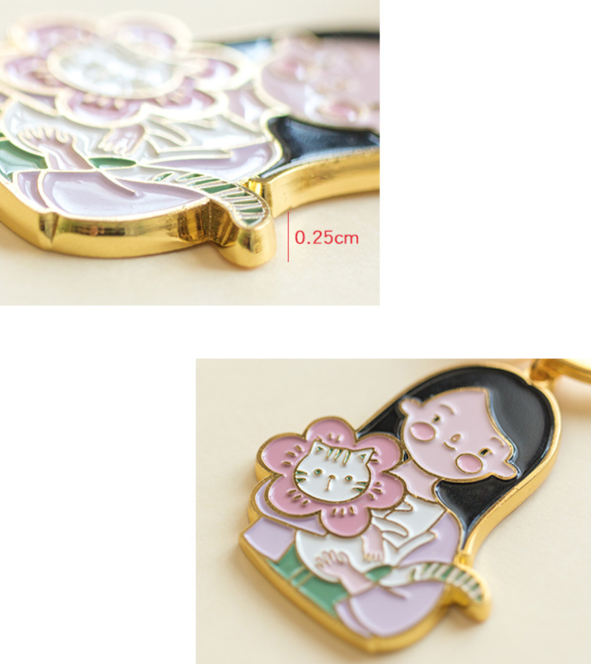 Rosy Posy Enamel Keyring