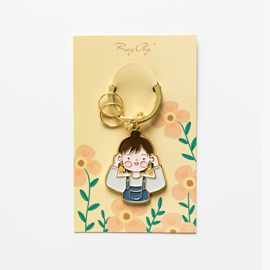 Rosy Posy Enamel Keyring