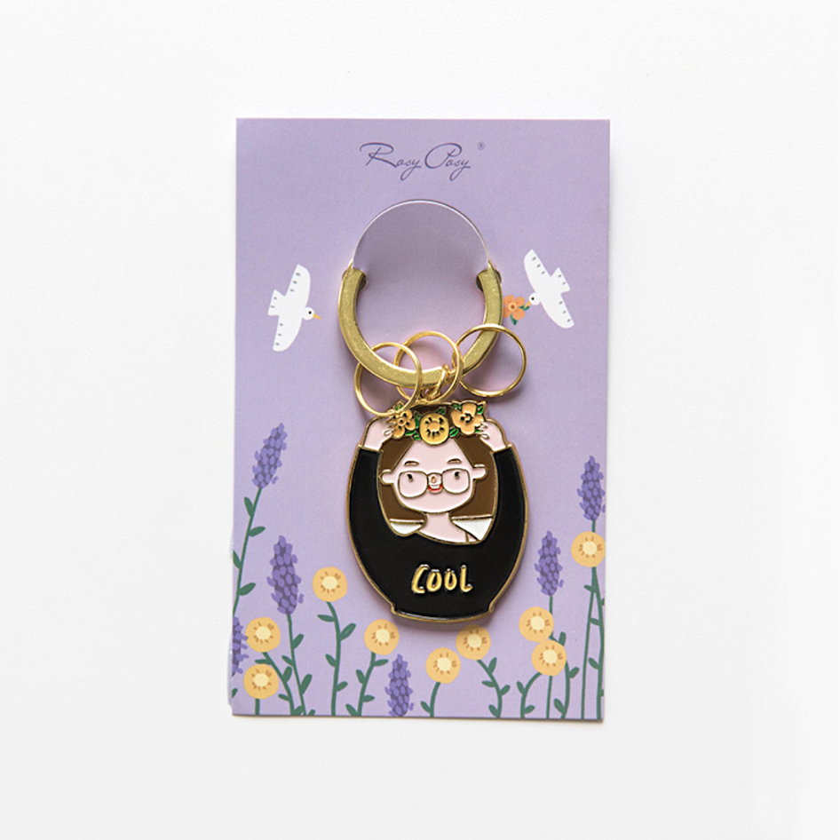 Rosy Posy Enamel Keyring