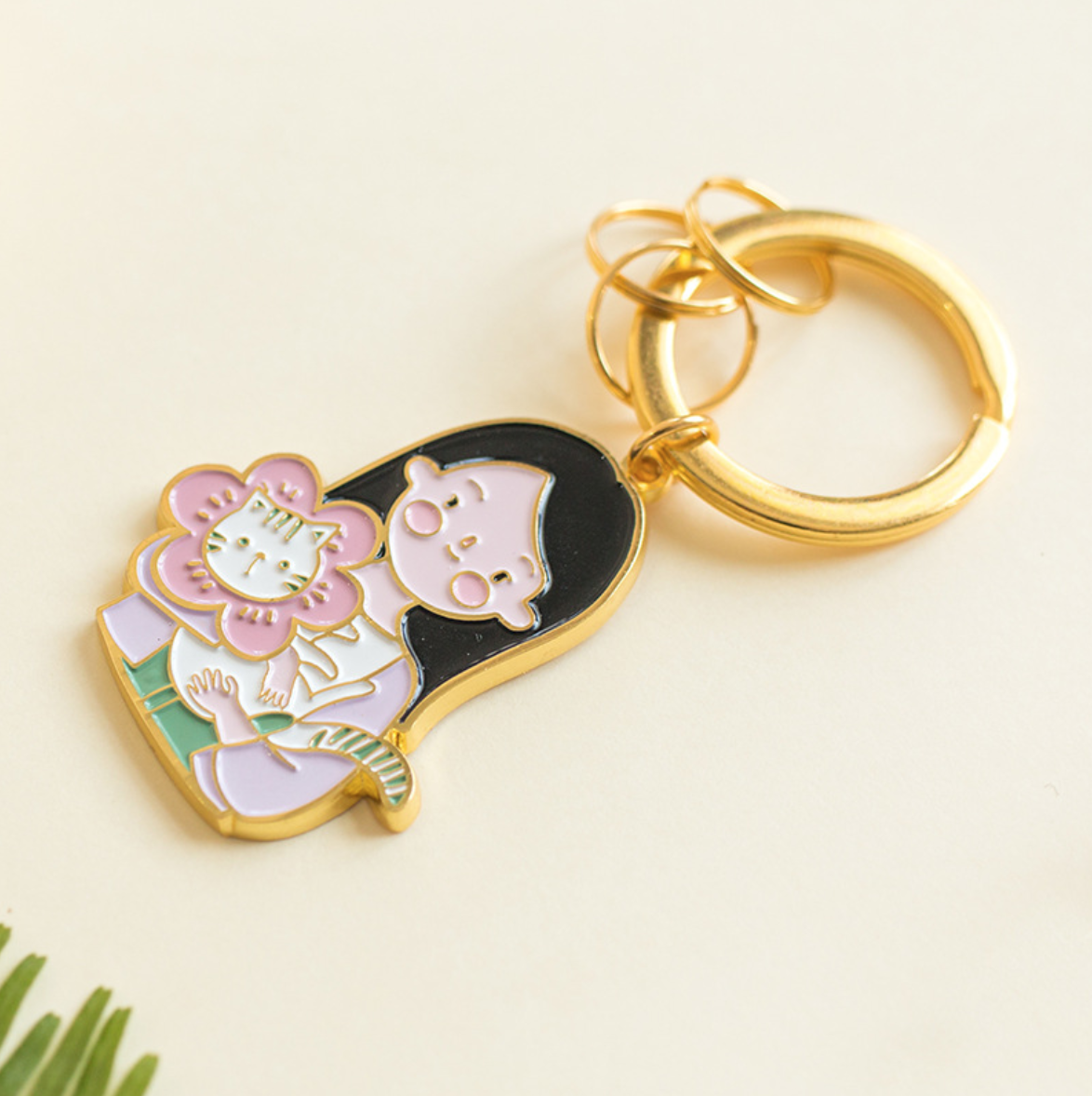 Rosy Posy Enamel Keyring