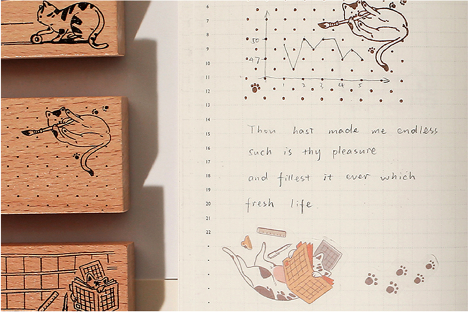 Creative Journaling Rubber Stamps - Kawaii Pen Shop - Cutsy World