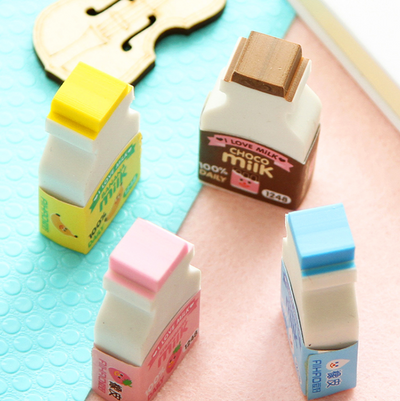 Mini Milk Box Eraser 2-Pack
