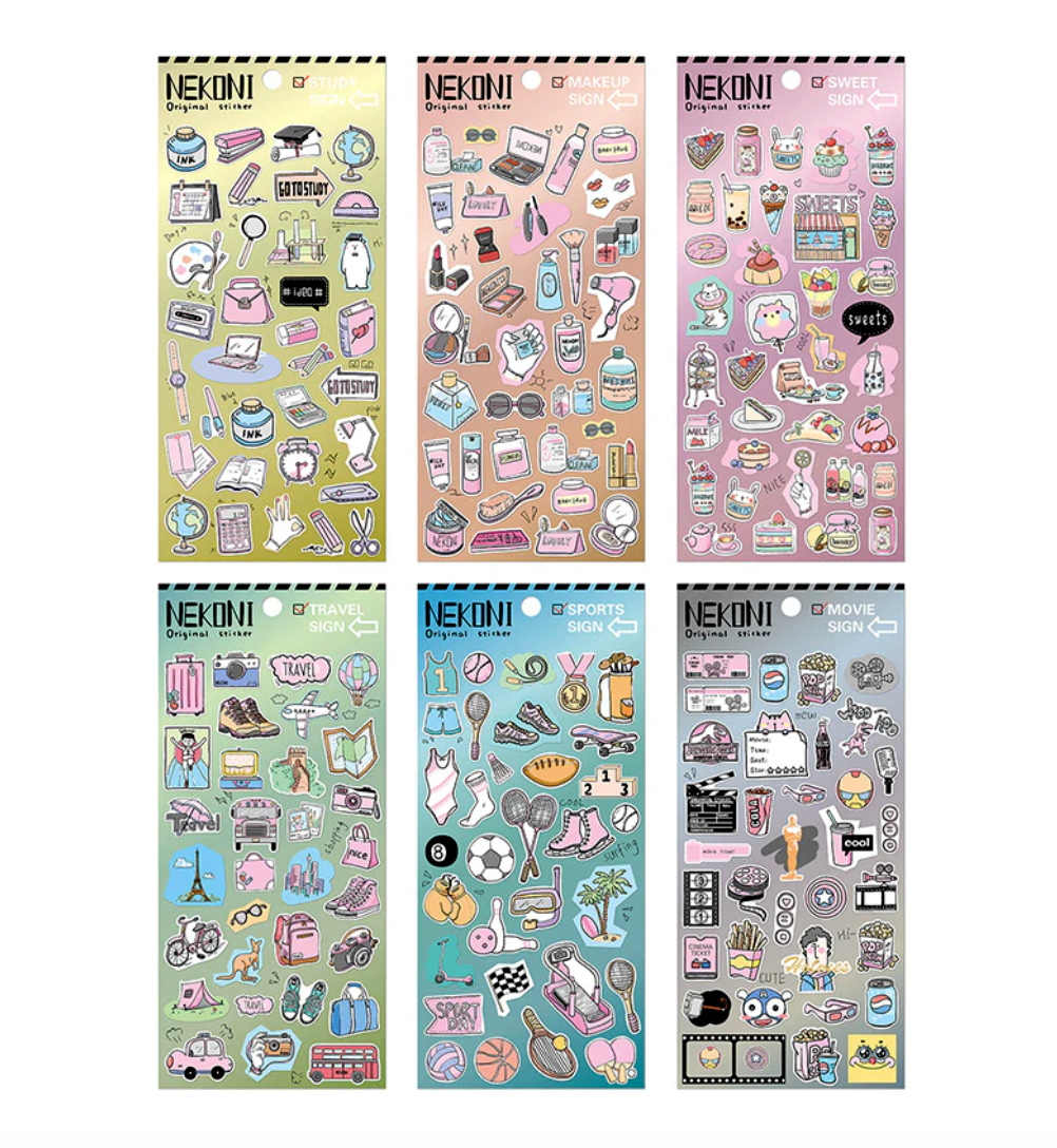 Nekoni Everday Life Stickers (6 Types)