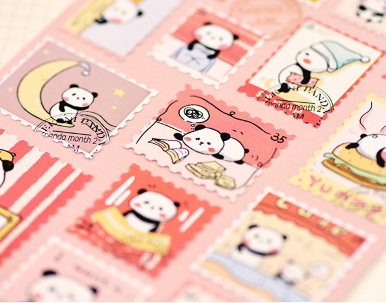 Pink Rabbit Stamp Stickers by Nekoni