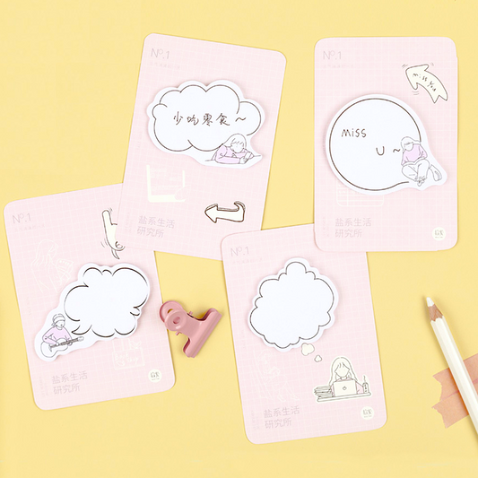 Pink Thinking Bubble Sticky Notes