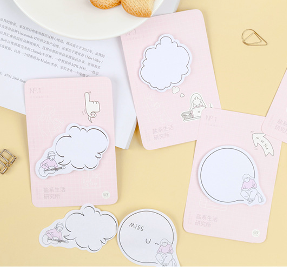 Pink Thinking Bubble Sticky Notes