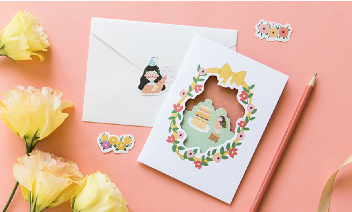 Rosy Posy Greeting Card + Envelope