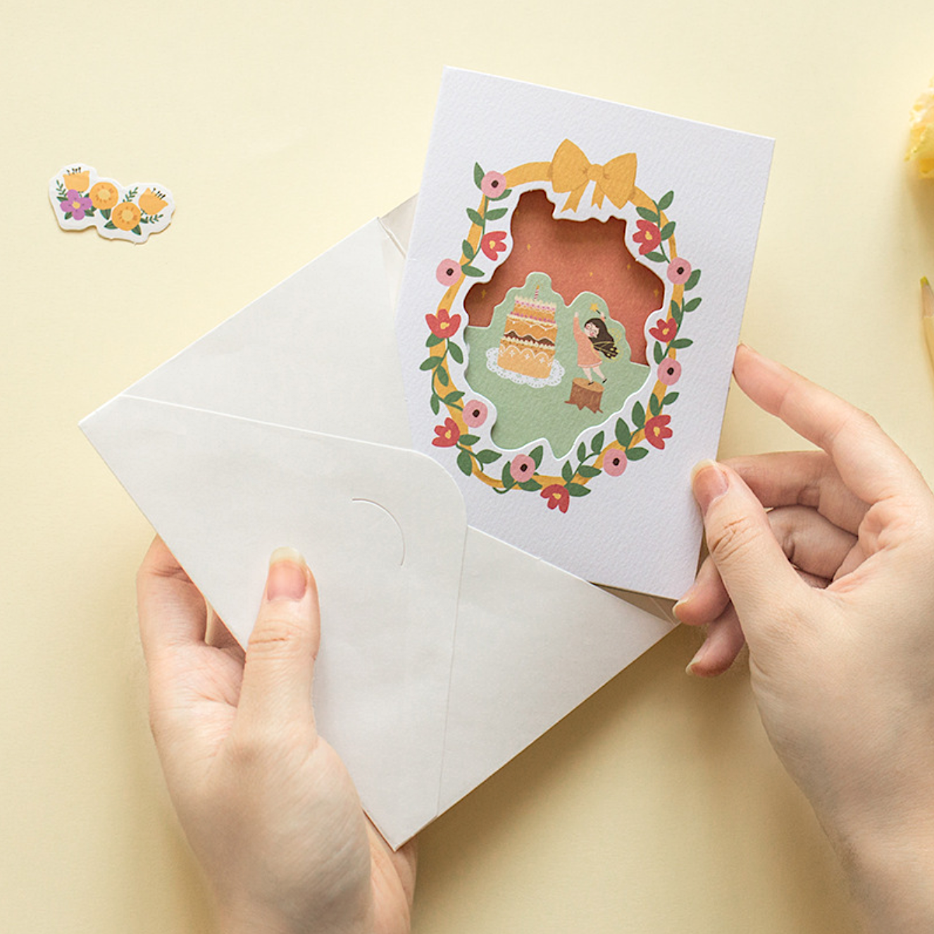 Rosy Posy Greeting Card + Envelope