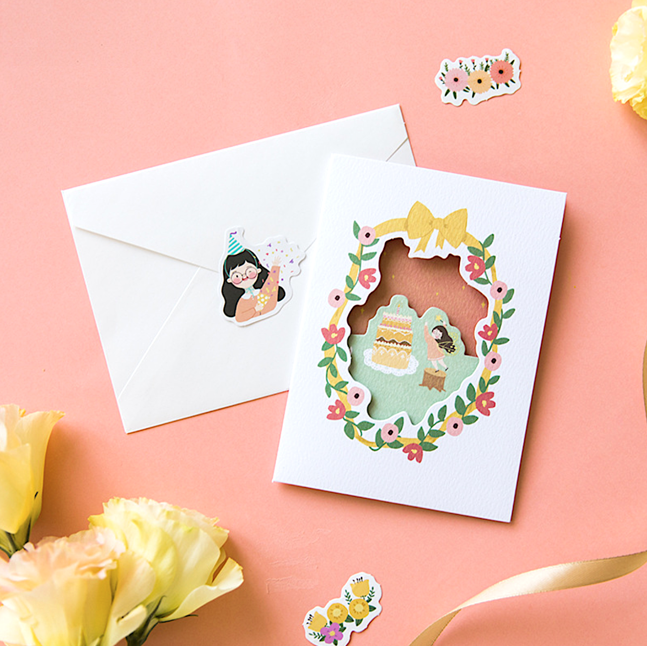 Rosy Posy Greeting Card + Envelope