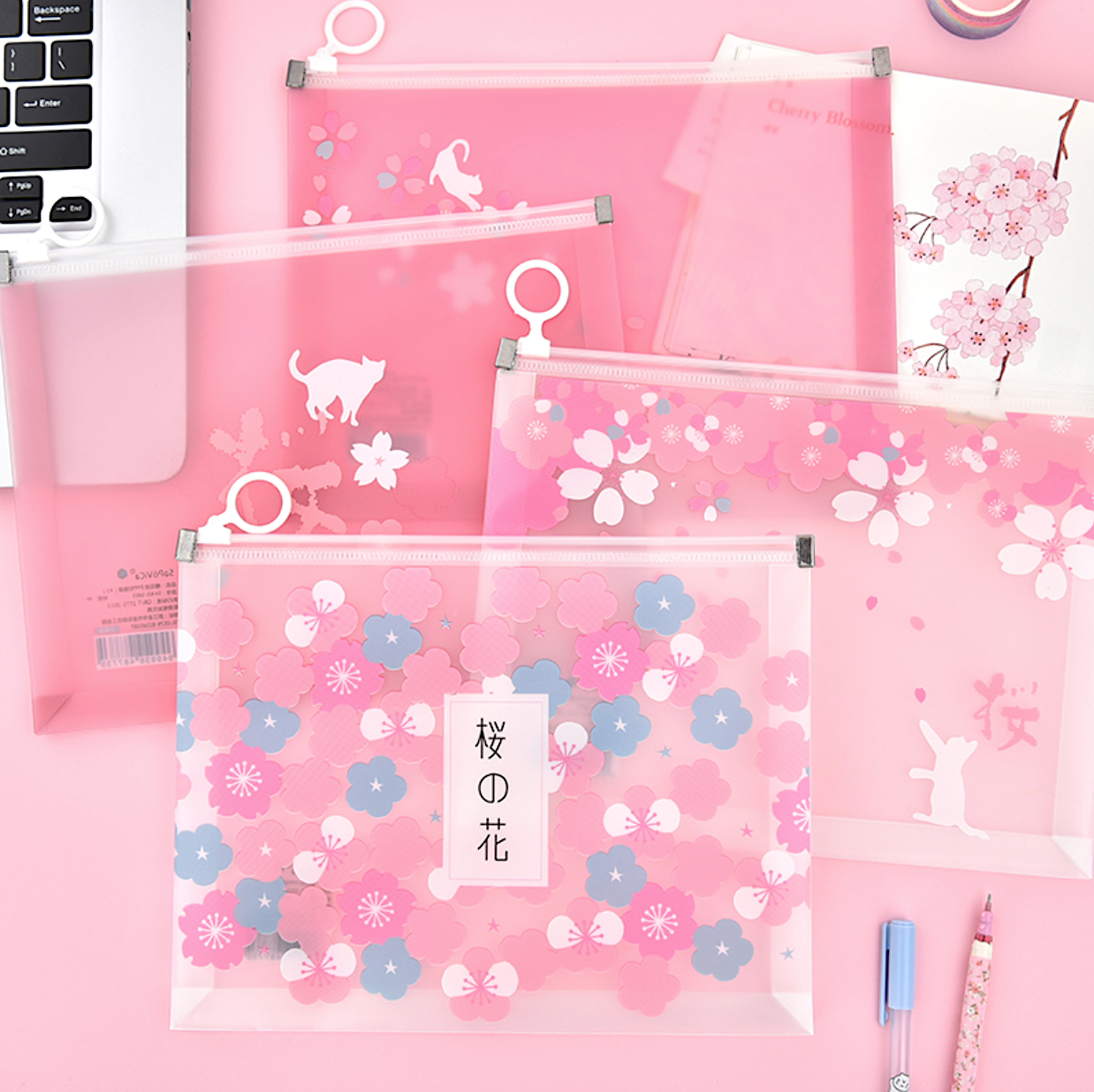 Sakura Season Zipper Pouch