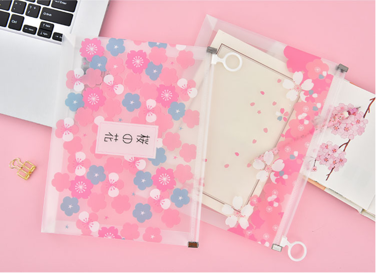 Sakura Season Zipper Pouch