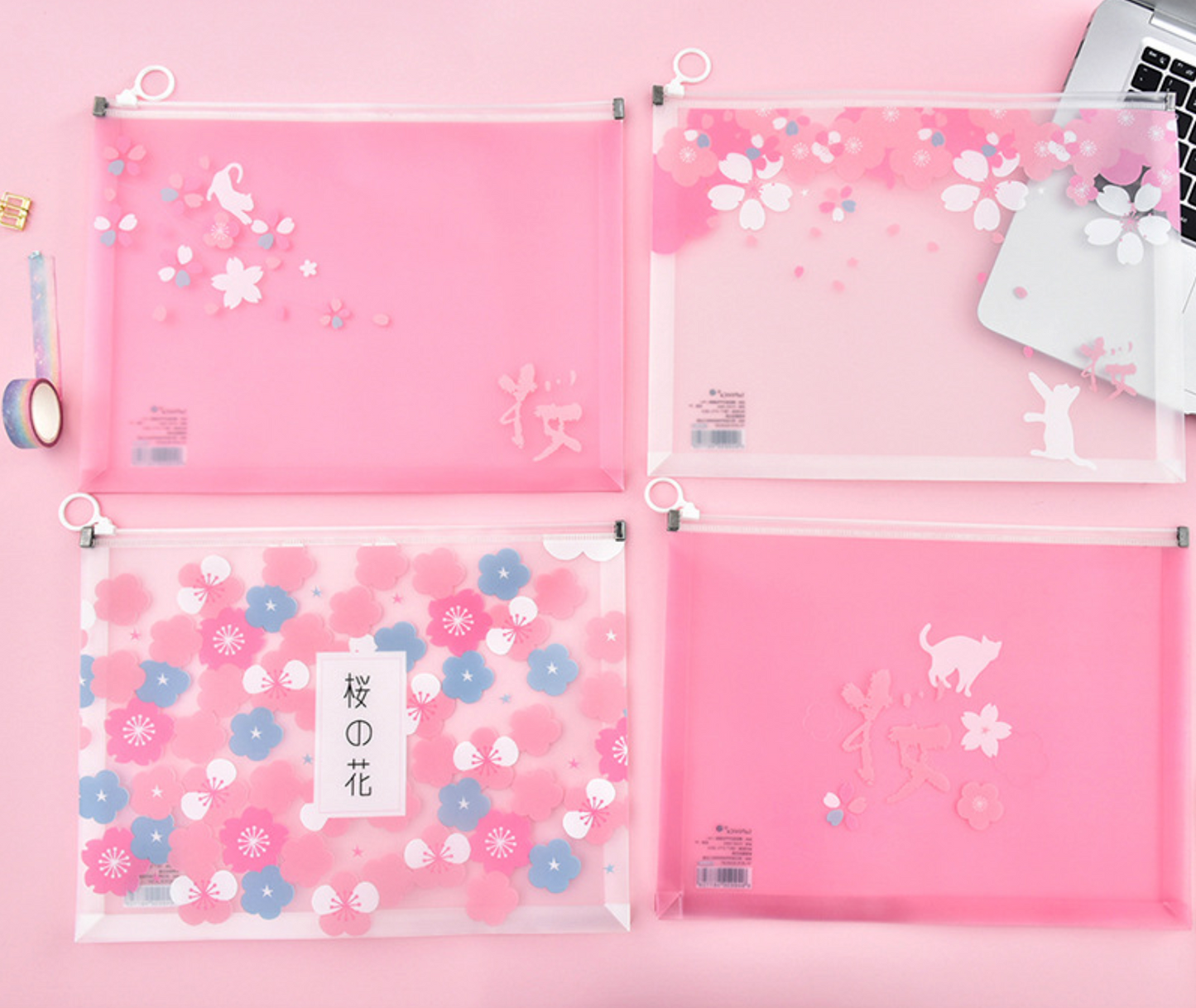 Sakura Season Zipper Pouch