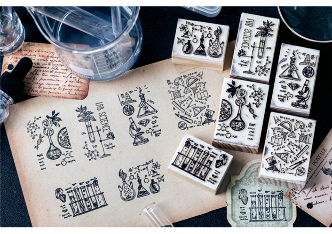 Science Lab Wooden Stamps