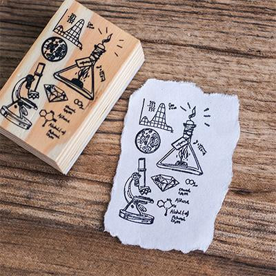 Science Lab Wooden Stamps