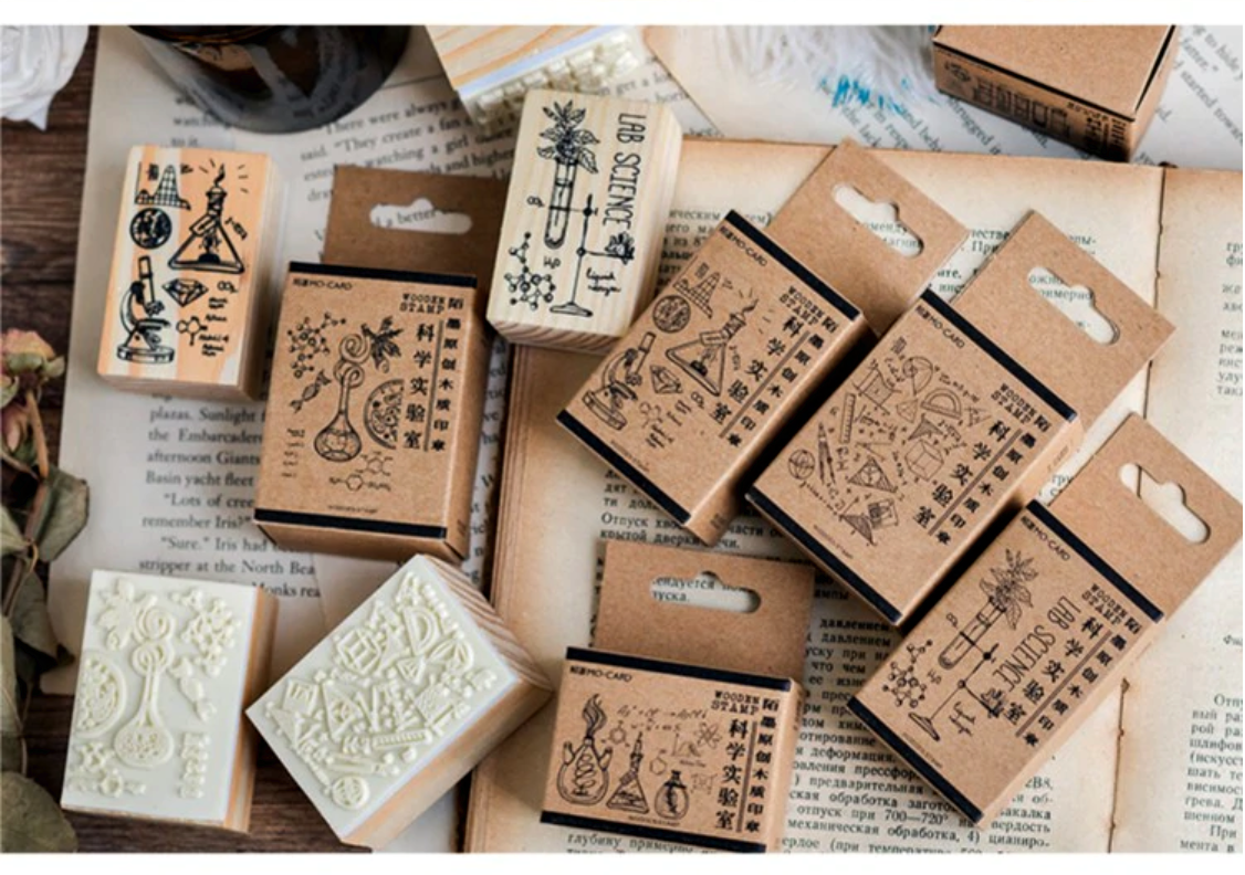 Science Lab Wooden Stamps