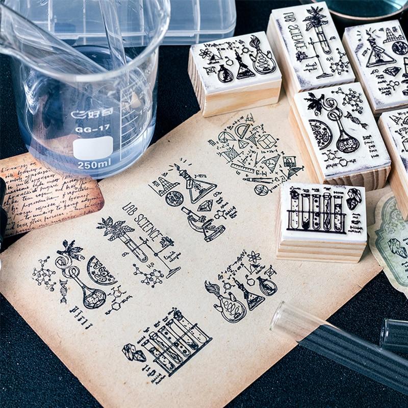 Science Lab Wooden Stamps - Kawaii Pen Shop - Cutsy World