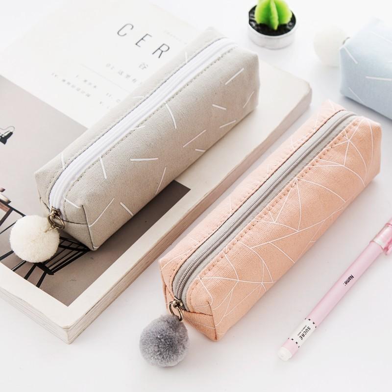 Square Shape Canvas Pencil Case