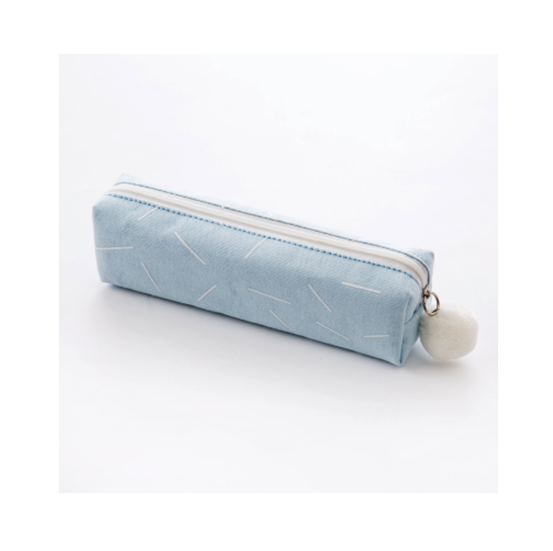 1pc Solid Color Pencil Case, Blue Small Pencil Bag For Students