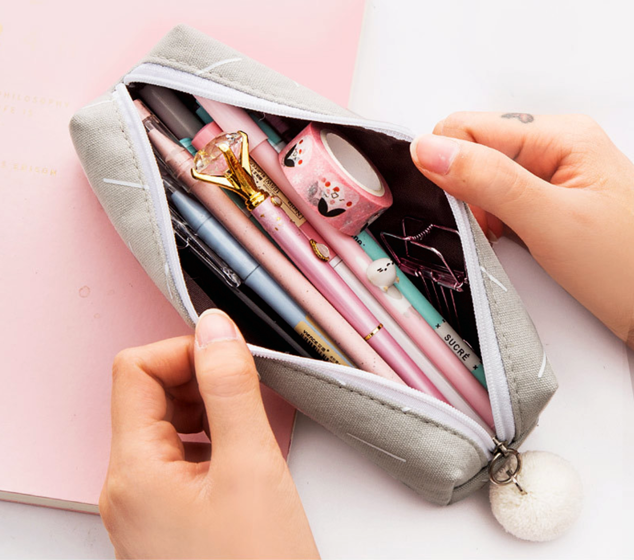 Square Shape Canvas Pencil Case