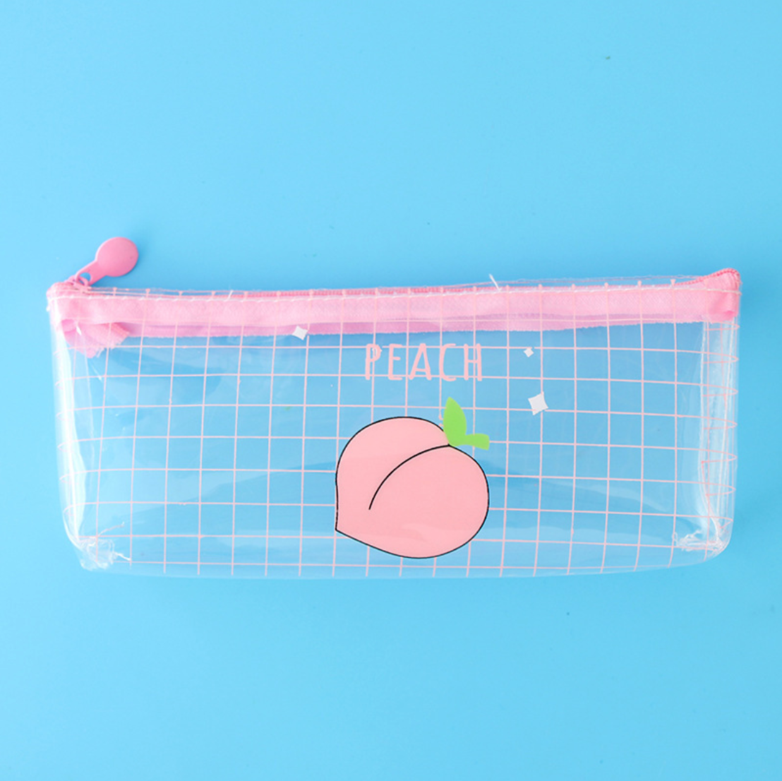 Transparent Peach Milk Pencil Case