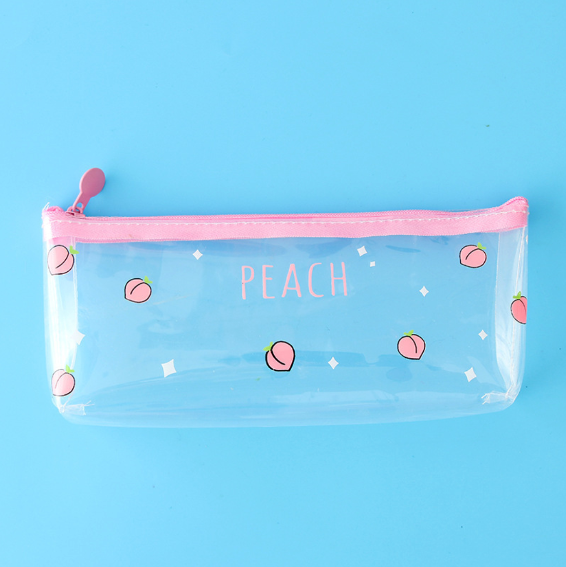 Transparent Peach Milk Pencil Case