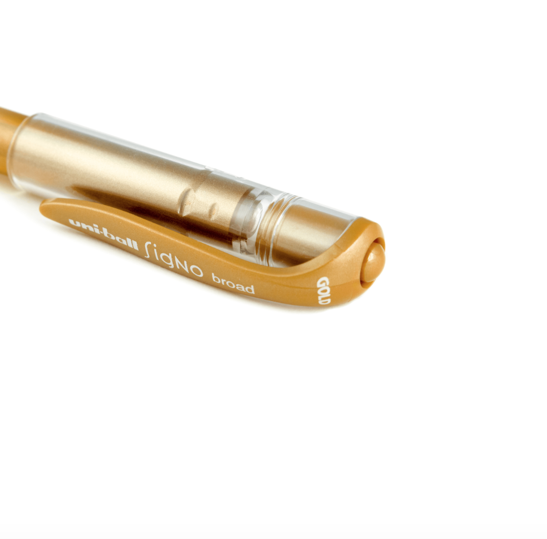 Uni-ball Signo Broad Gel Pen - Gold Ink - Japanese Kawaii Pen Shop
